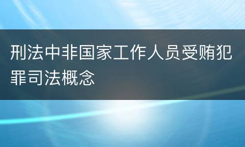 刑法中非国家工作人员受贿犯罪司法概念
