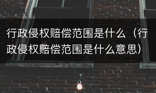 行政侵权赔偿范围是什么（行政侵权赔偿范围是什么意思）