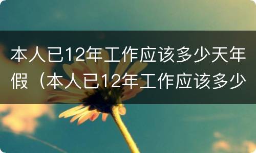 本人已12年工作应该多少天年假（本人已12年工作应该多少天年假啊）