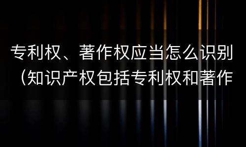 专利权、著作权应当怎么识别（知识产权包括专利权和著作权吗）