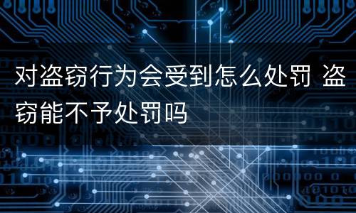 对盗窃行为会受到怎么处罚 盗窃能不予处罚吗