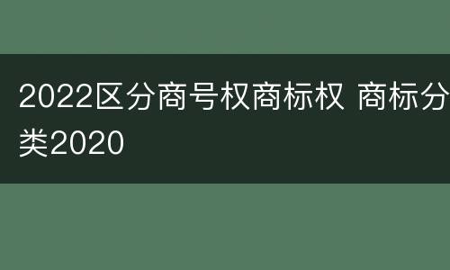 2022区分商号权商标权 商标分类2020