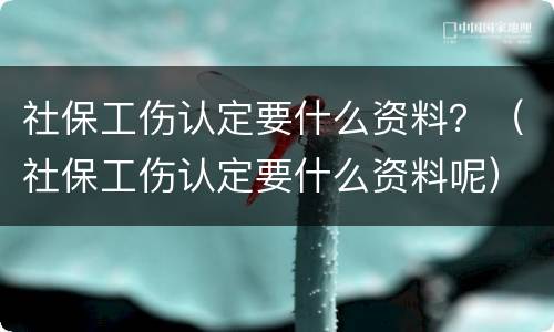 社保工伤认定要什么资料？（社保工伤认定要什么资料呢）