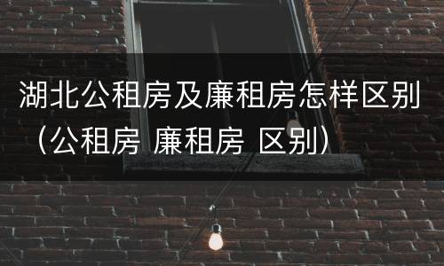 湖北公租房及廉租房怎样区别（公租房 廉租房 区别）