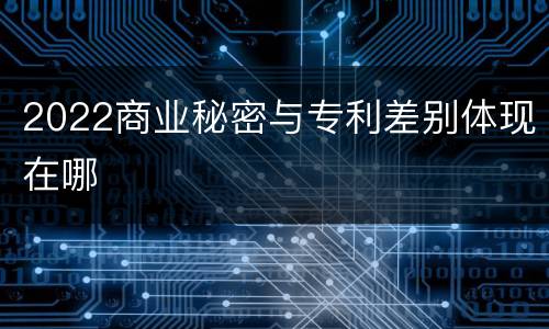 2022商业秘密与专利差别体现在哪