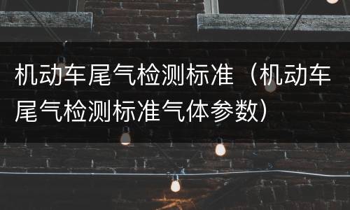 机动车尾气检测标准（机动车尾气检测标准气体参数）
