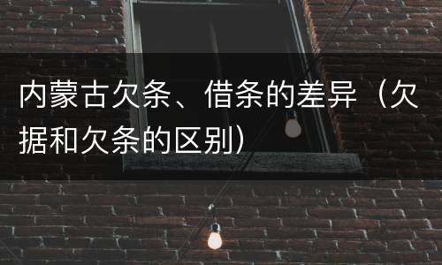 内蒙古欠条、借条的差异（欠据和欠条的区别）