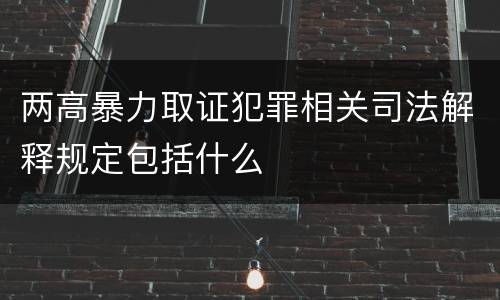 两高暴力取证犯罪相关司法解释规定包括什么