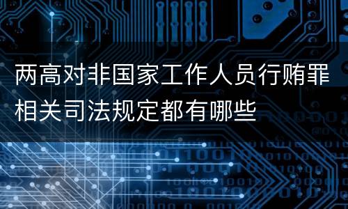 两高对非国家工作人员行贿罪相关司法规定都有哪些