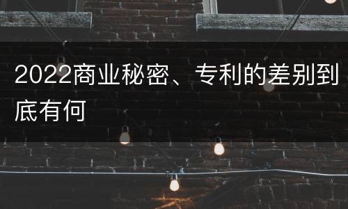 2022商业秘密、专利的差别到底有何