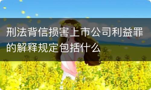 刑法背信损害上市公司利益罪的解释规定包括什么