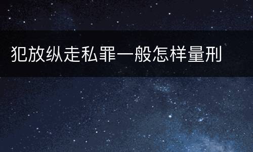犯放纵走私罪一般怎样量刑