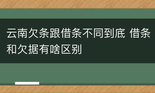 云南欠条跟借条不同到底 借条和欠据有啥区别