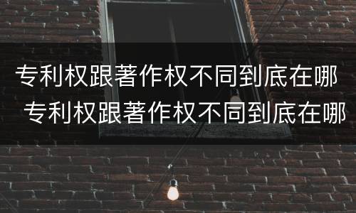 专利权跟著作权不同到底在哪 专利权跟著作权不同到底在哪查