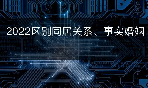 2022区别同居关系、事实婚姻