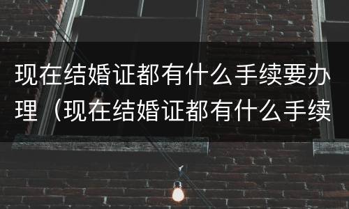 现在结婚证都有什么手续要办理（现在结婚证都有什么手续要办理的）