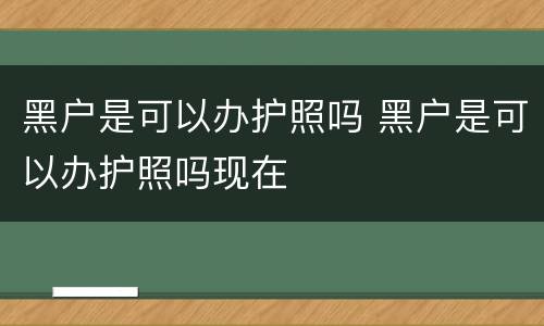 黑户是可以办护照吗 黑户是可以办护照吗现在