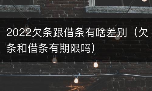 2022欠条跟借条有啥差别（欠条和借条有期限吗）