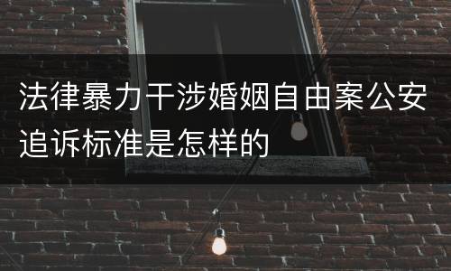 法律暴力干涉婚姻自由案公安追诉标准是怎样的