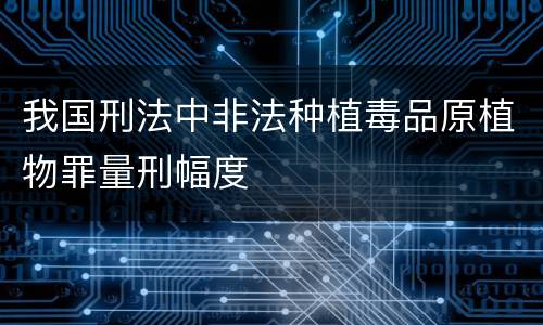 我国刑法中非法种植毒品原植物罪量刑幅度
