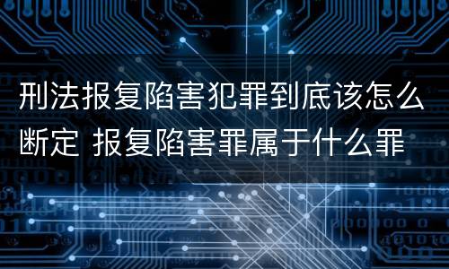 刑法报复陷害犯罪到底该怎么断定 报复陷害罪属于什么罪