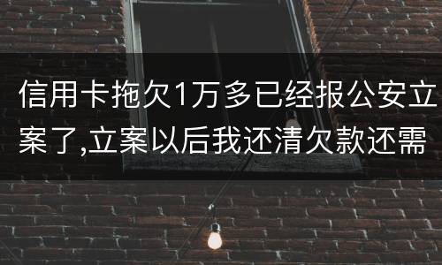 信用卡拖欠1万多已经报公安立案了,立案以后我还清欠款还需要坐牢吗牢吗