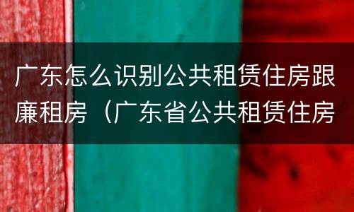 广东怎么识别公共租赁住房跟廉租房（广东省公共租赁住房）