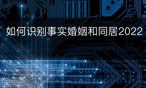 如何识别事实婚姻和同居2022