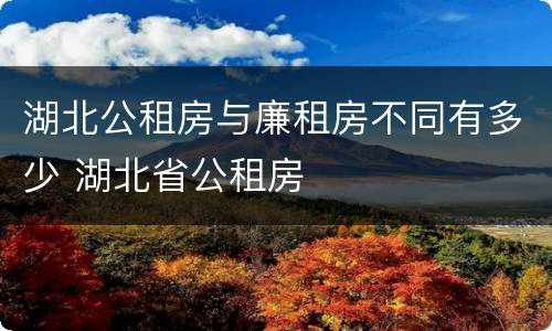 湖北公租房与廉租房不同有多少 湖北省公租房
