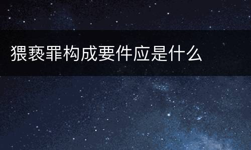 猥亵罪构成要件应是什么