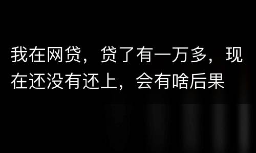 我在网贷，贷了有一万多，现在还没有还上，会有啥后果