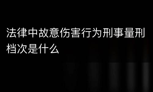 法律中故意伤害行为刑事量刑档次是什么