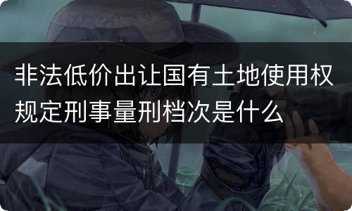 非法低价出让国有土地使用权规定刑事量刑档次是什么