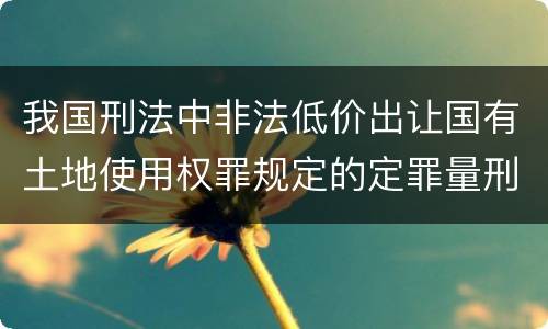 我国刑法中非法低价出让国有土地使用权罪规定的定罪量刑幅度是多少