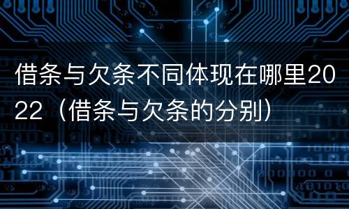 借条与欠条不同体现在哪里2022（借条与欠条的分别）