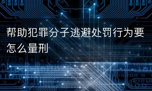 帮助犯罪分子逃避处罚行为要怎么量刑
