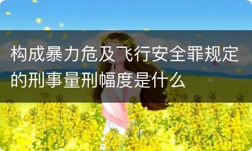 构成暴力危及飞行安全罪规定的刑事量刑幅度是什么