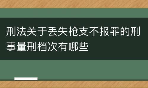 刑法关于丢失枪支不报罪的刑事量刑档次有哪些