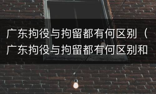 广东拘役与拘留都有何区别（广东拘役与拘留都有何区别和联系）