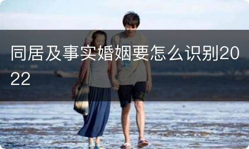 同居及事实婚姻要怎么识别2022