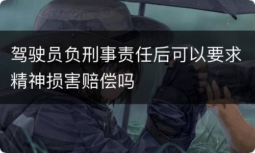 驾驶员负刑事责任后可以要求精神损害赔偿吗