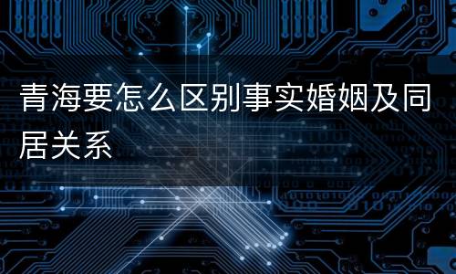 青海要怎么区别事实婚姻及同居关系