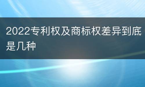 2022专利权及商标权差异到底是几种