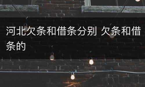河北欠条和借条分别 欠条和借条的