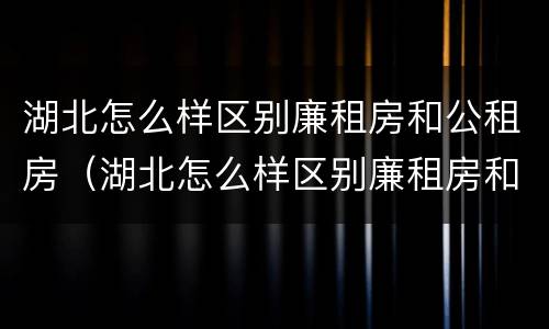 湖北怎么样区别廉租房和公租房（湖北怎么样区别廉租房和公租房呢）