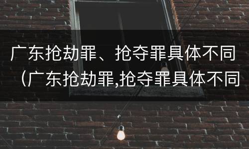 广东抢劫罪、抢夺罪具体不同（广东抢劫罪,抢夺罪具体不同判决）