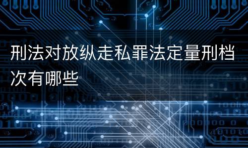 刑法对放纵走私罪法定量刑档次有哪些