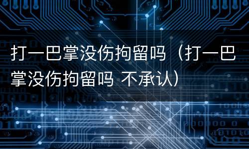 打一巴掌没伤拘留吗（打一巴掌没伤拘留吗 不承认）