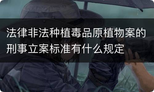 法律非法种植毒品原植物案的刑事立案标准有什么规定