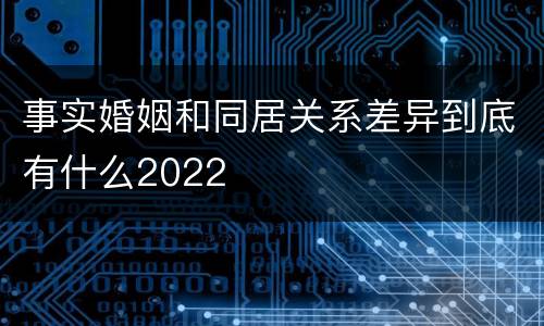 事实婚姻和同居关系差异到底有什么2022